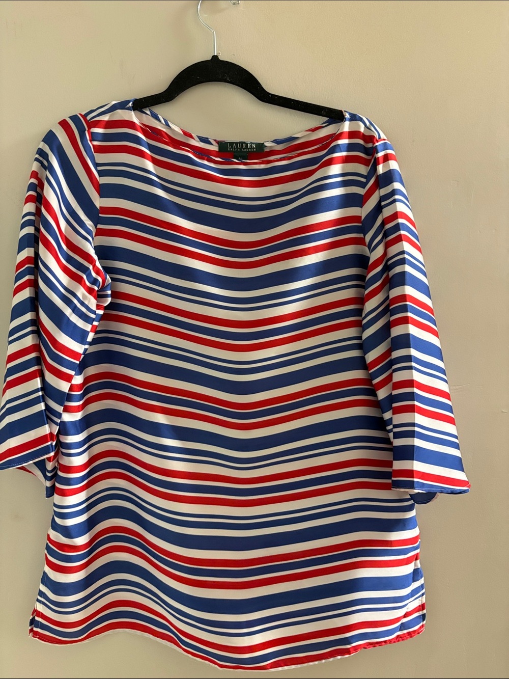 Lauren Ralph Lauren Red, White & Blue Striped Boat-Neck Tunic